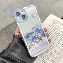 Чохол для iPhone 15 Plus Snowy Mountains із захистом камери Прозоро-білий