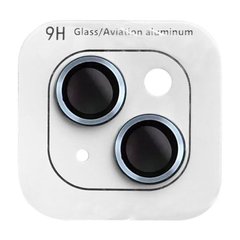 Защитное стекло Metal Classic на камеру (в упак.) iPhone 14 (6.1") / 14 Plus (6.7") Голубой / Light Blue