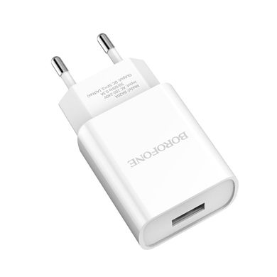 Мережевий зарядний пристрій BOROFONE BA20A Sharp single port charger White (BA20AW)