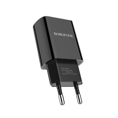 Сетевое зарядное устройство BOROFONE BA20A Sharp single port charger set(Lightning) Black (BA20ALB)